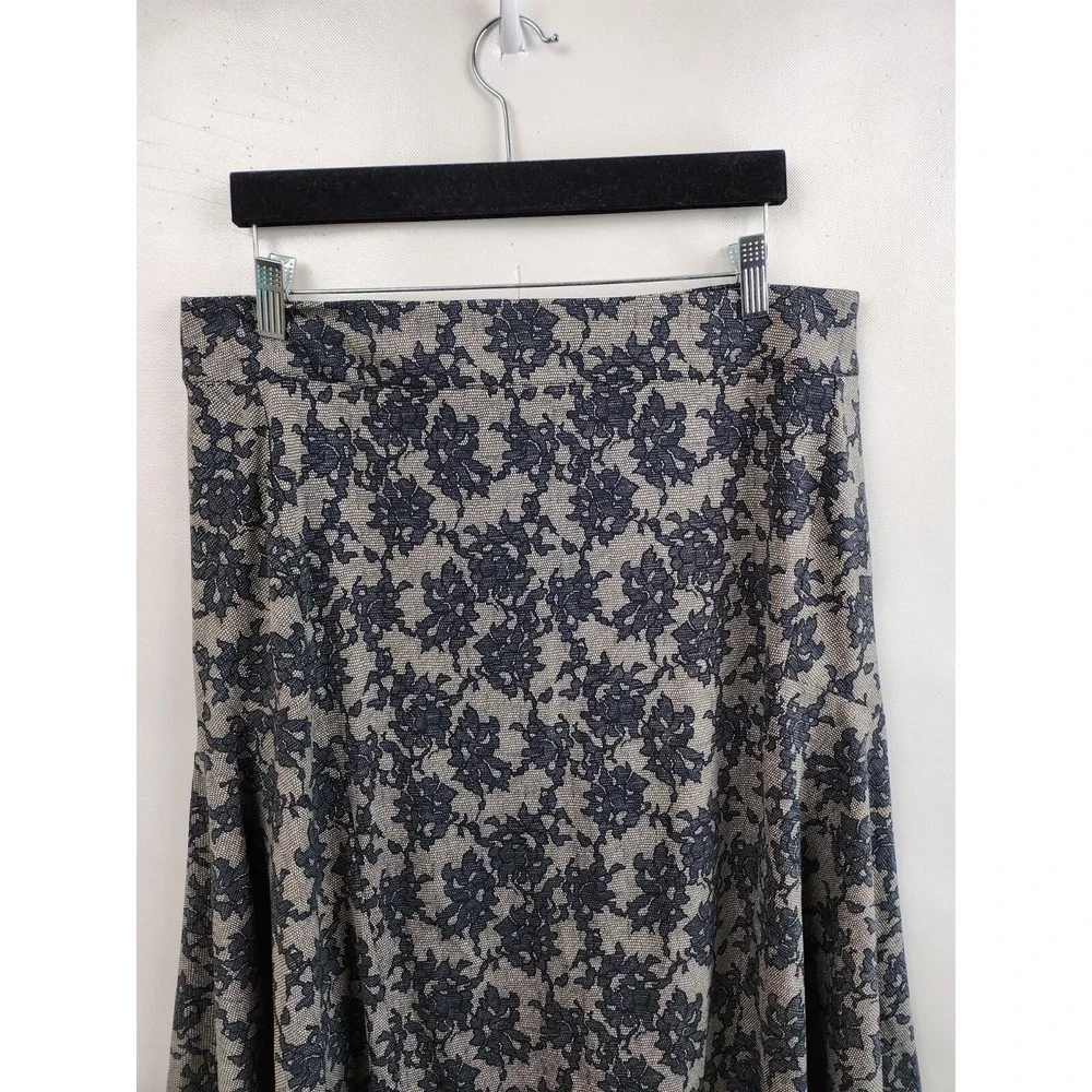 Michael Michael Kors BOHO Skirt Womens 12 Black Floral Print Modest NEW
